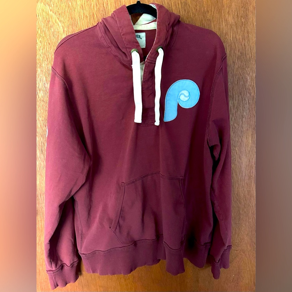 '47 Maroon Phillies Baseball Hoodie with Blue Logo